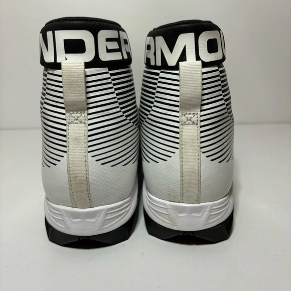 Under Armour Mens UA Hammer MC Football Cleats Mid RM 1289761-011 Black White 13 - Picture 7 of 9